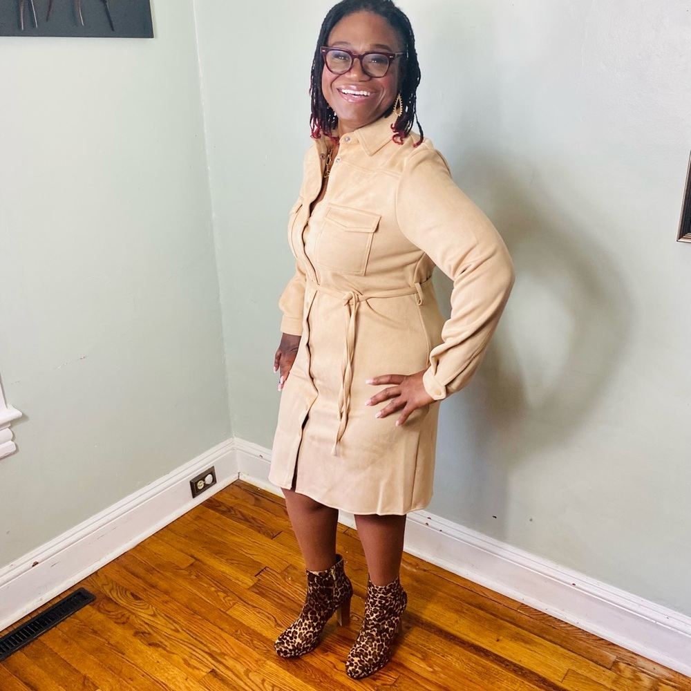 Faux Suede Dress - Picture 3 of 6